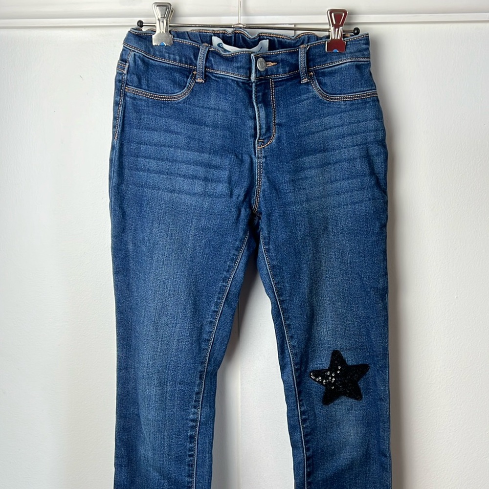 Old Navy Kids Rockstar Skinny Jeggings Jeans w/ Star Appliqué and Raw Edge Cuffs